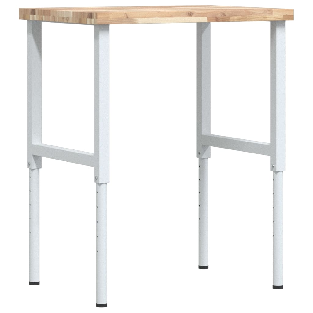VidaXL Rechteckige Werkbank 80x60x(73-99,5) cm Massives Akazienholz