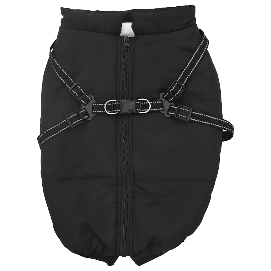 Vidaxxl Hundemantel mit Geschirr, wasserdicht, reflektierend, schwarz, L52