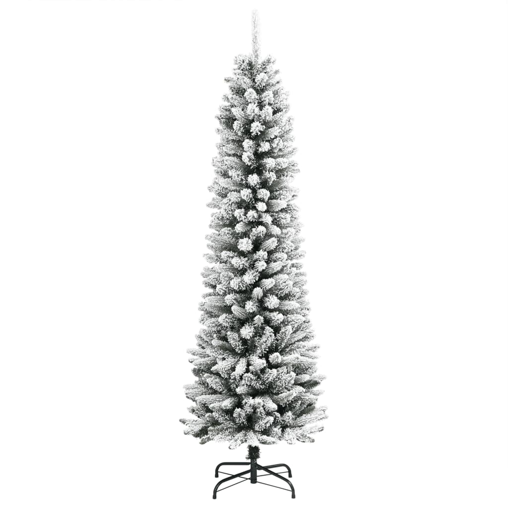 Vidaxx künstlicher Weihnachtsbaum mit Schnee schmal 210 cm PVC und PE