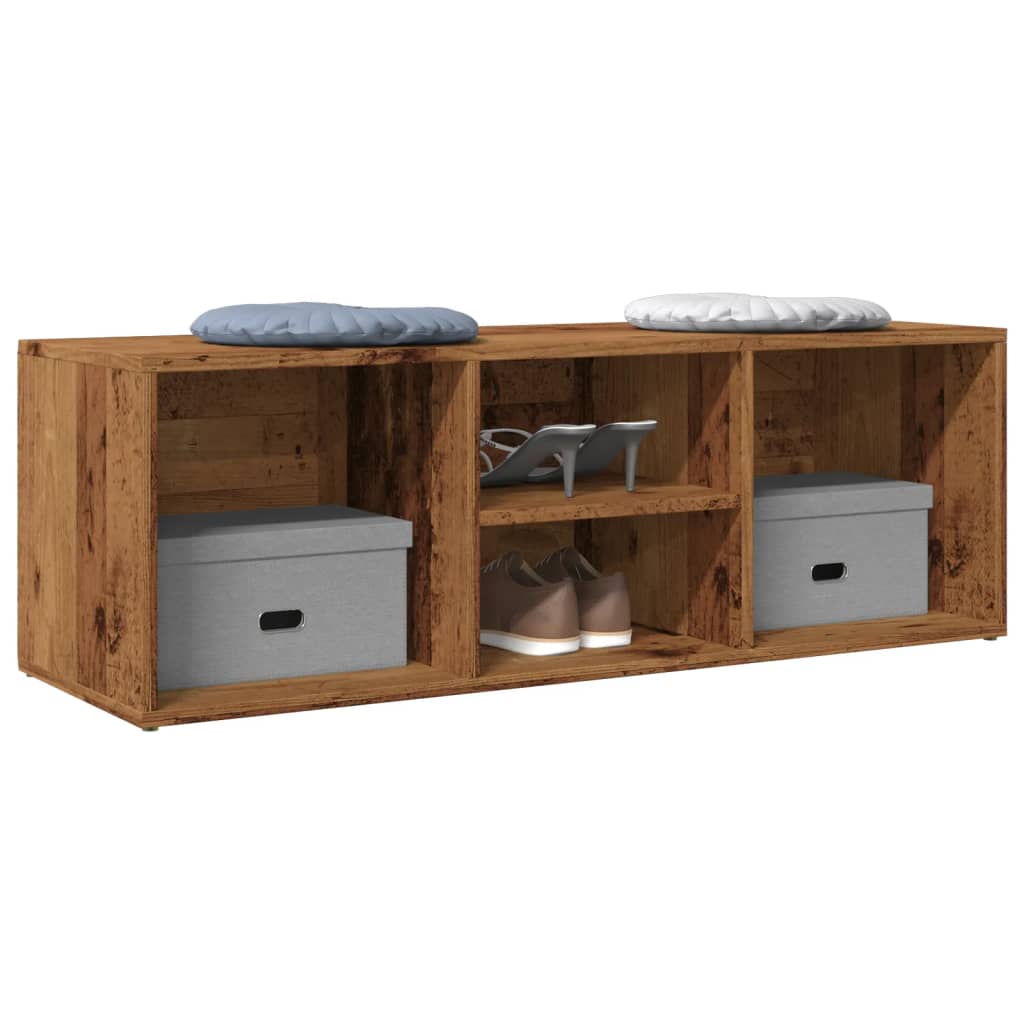 Vidaxx Schuhbank 105 x 35 x 35 cm, fertiges Holz, altholzfarben