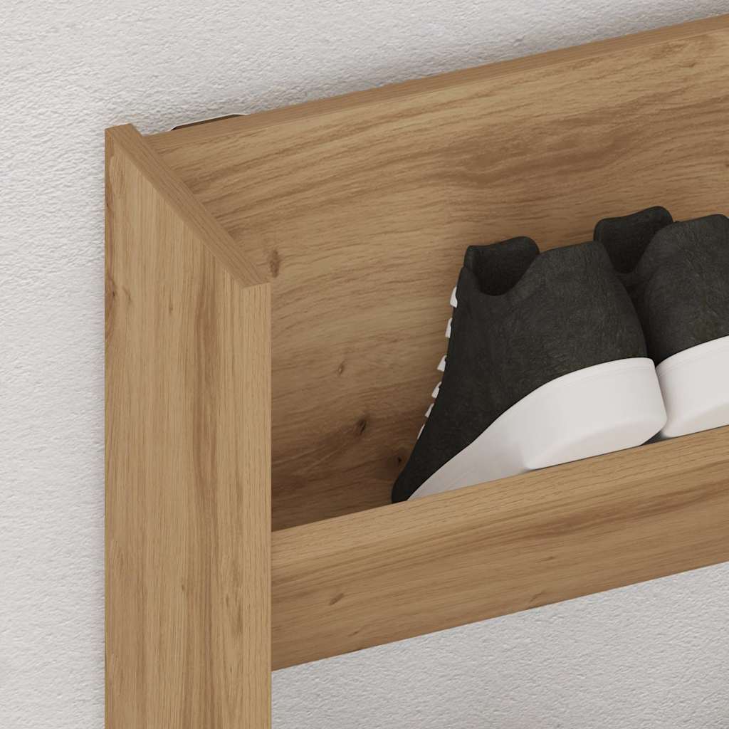 Vidaxx Wandschuhschrank 80x18x90 cm aus handgefertigtem Holz, handwerkliche Eichenfarbe