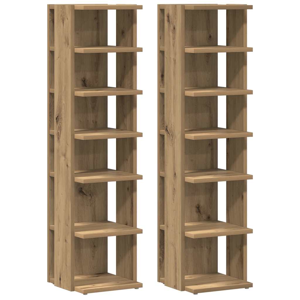 Vidaxx Schuhschränke 2 Stück 28x27x102 cm handgefertigtes Holz aus handwerklicher Eiche