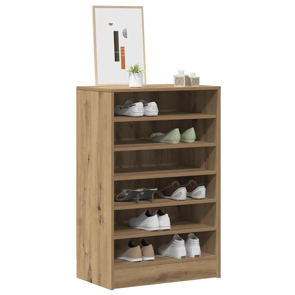 VidaXL Schuhschrank 60x35x92 cm aus handgefertigtem Holz, handwerkliche Eichenfarbe