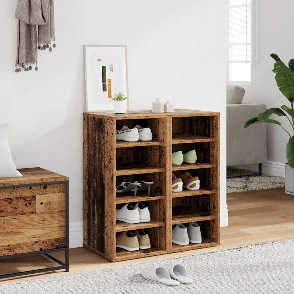 Vidaxx Schuhschränke 2 Stk. 32x35x70 cm behandeltes Holz, altholzfarben