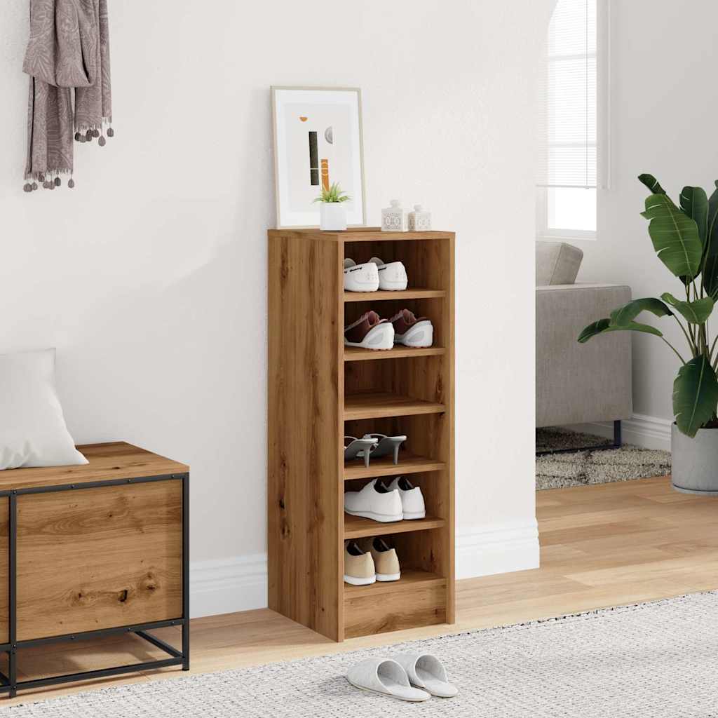 VidaXL Schuhschrank 32x35x92 cm aus handgefertigtem Holz, handwerkliche Eichenfarbe