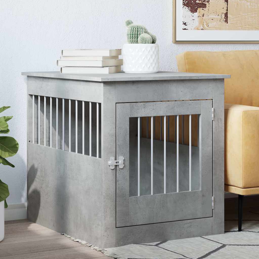 Vidaxxl Hundebox 64,5x80x71 cm Holzwerkstoff Betongrau