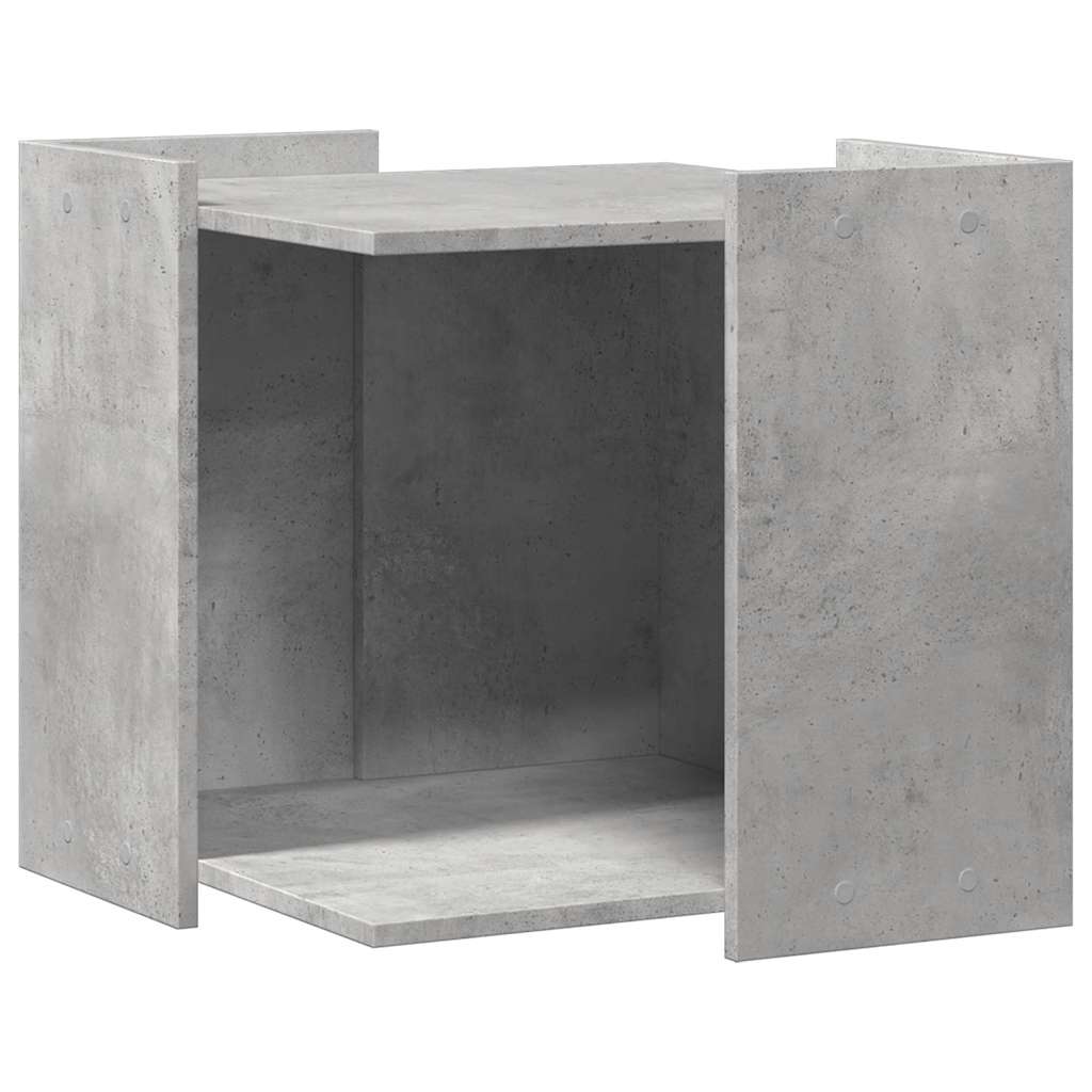 Vidaxxl Katzentoilette 53x53x51 cm Holzwerkstoff betongrau