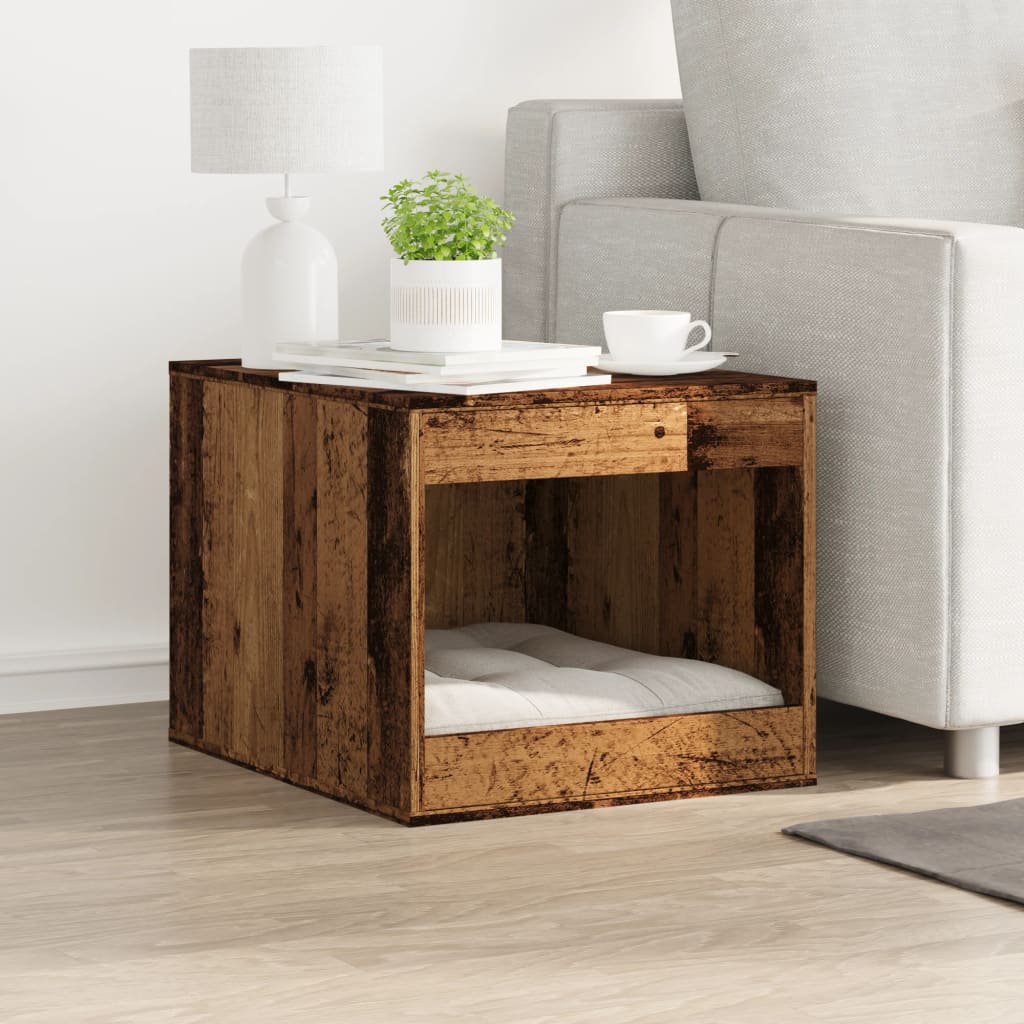 Vidaxxl Katzentoilette 47x59x42 cm fertiges Holz, altholzfarben