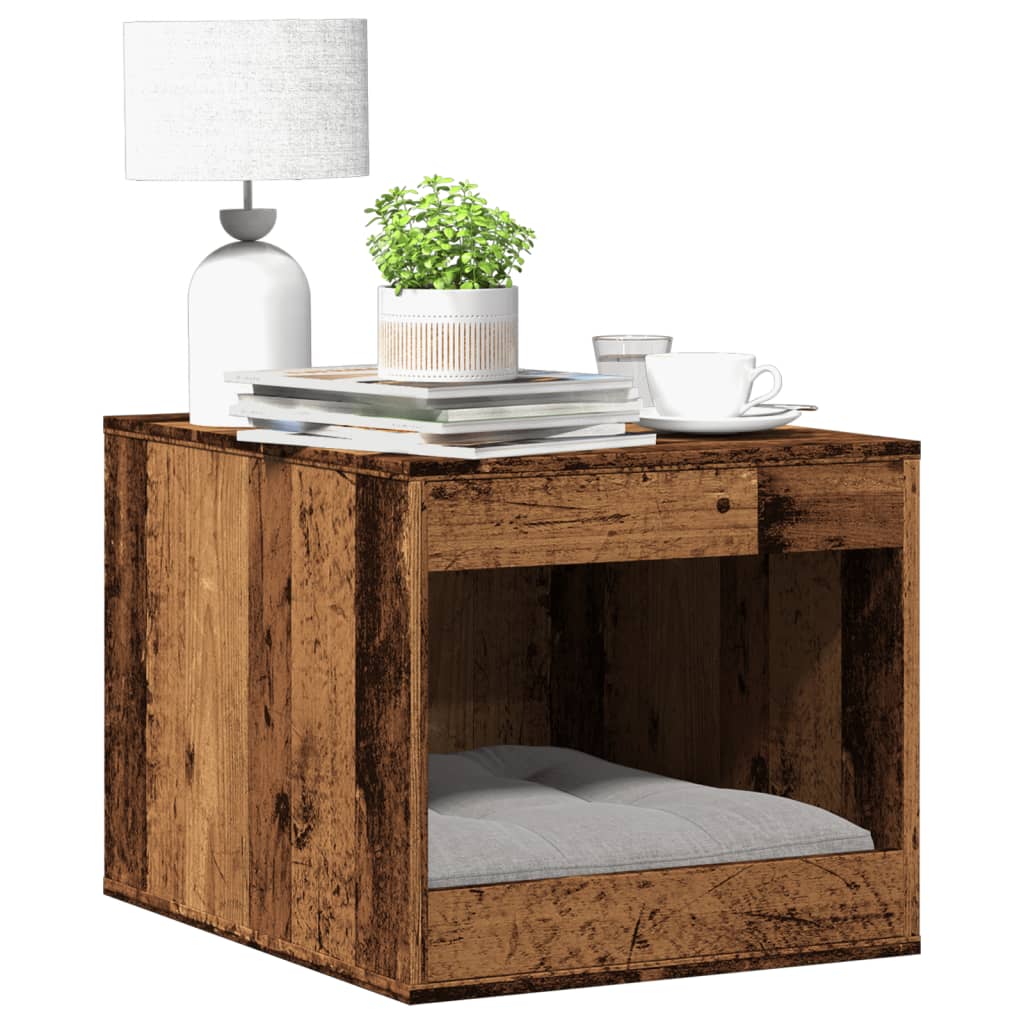 Vidaxxl Katzentoilette 47x59x42 cm fertiges Holz, altholzfarben