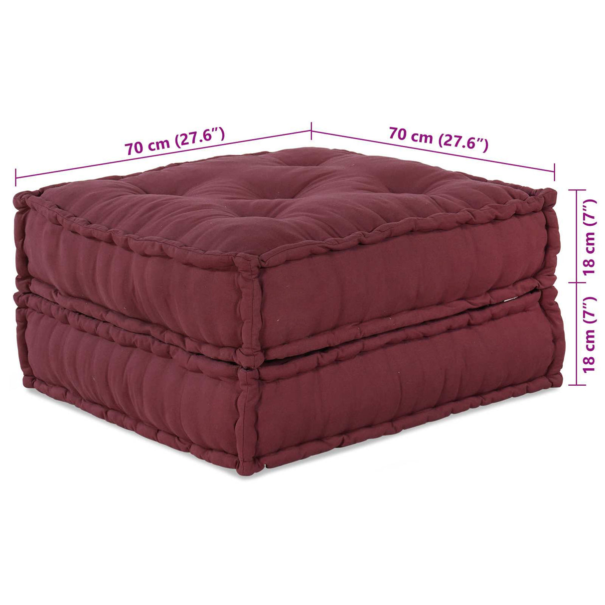 Vidaxl modulair bank 2 pcs bordeaux 140 x 70 x 36 cm stof