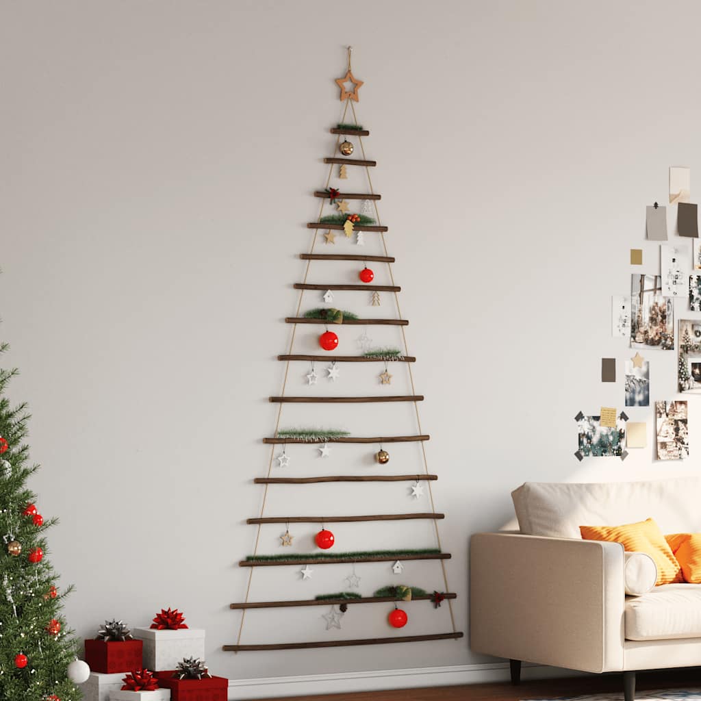 Vidaxl hangende kerstboom met topster 100x210 cm natuurlijke tak