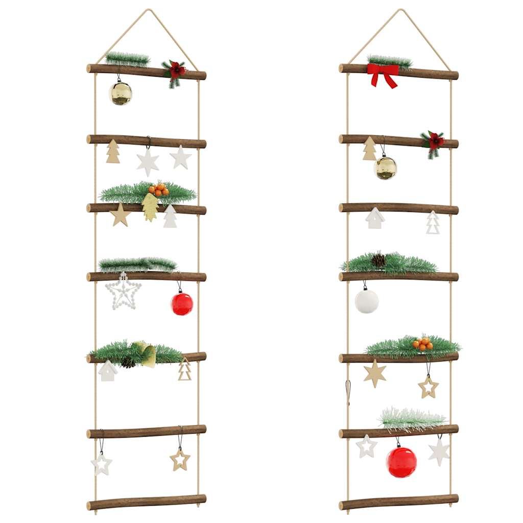 Vidaxx Wanddekorationen leiterförmig 2 Stück 30x100 cm Naturzweig