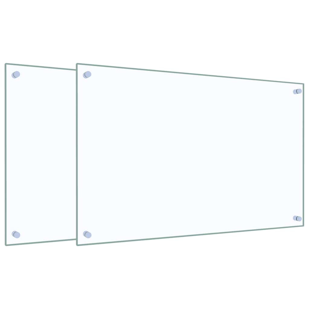 VidaXL Spritzschutz für die Küche, 2 Stück, 80 x 50 cm, gehärtetes Glas, transparent