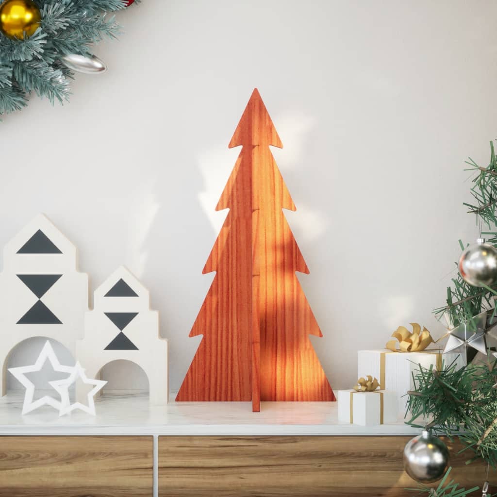 Vidaxx Weihnachtsdekoration Weihnachtsbaum 59,5 cm massives Kiefernholz, waschbraun