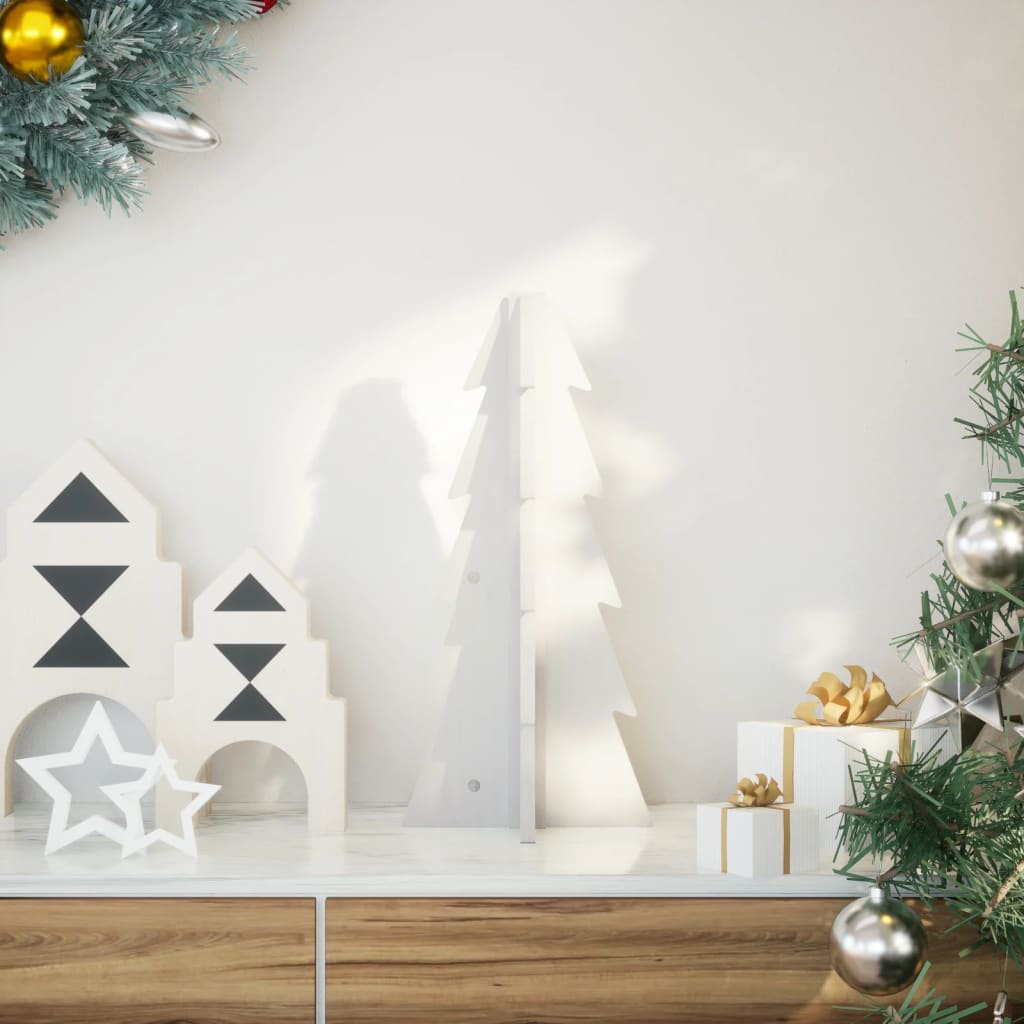 Vidaxx Weihnachtsdekoration Weihnachtsbaum 49 cm massives Kiefernholz weiß