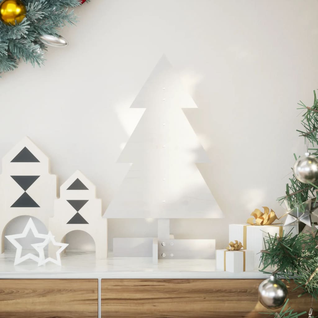 VidaXL Weihnachtsdekoration Weihnachtsbaum 60 cm Kiefer massiv weiß