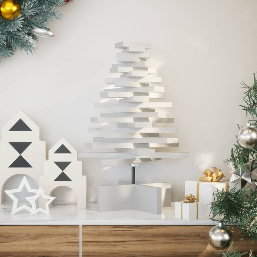 Vidaxx Weihnachtsdekoration Weihnachtsbaum 60 cm massives Kiefernholz weiß