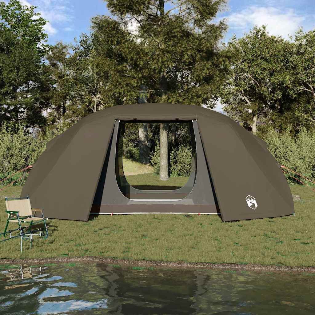 Vidaxl vistent met dak bruin 514 x 465 x 187 cm polyester en glasvezel