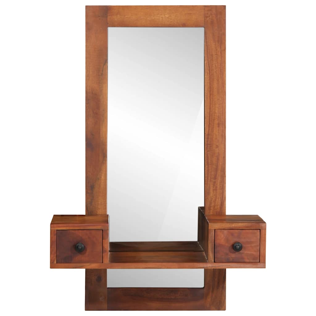 Vidaxx Wandspiegel mit Schubladen 60x33x90 cm massives Akazienholz