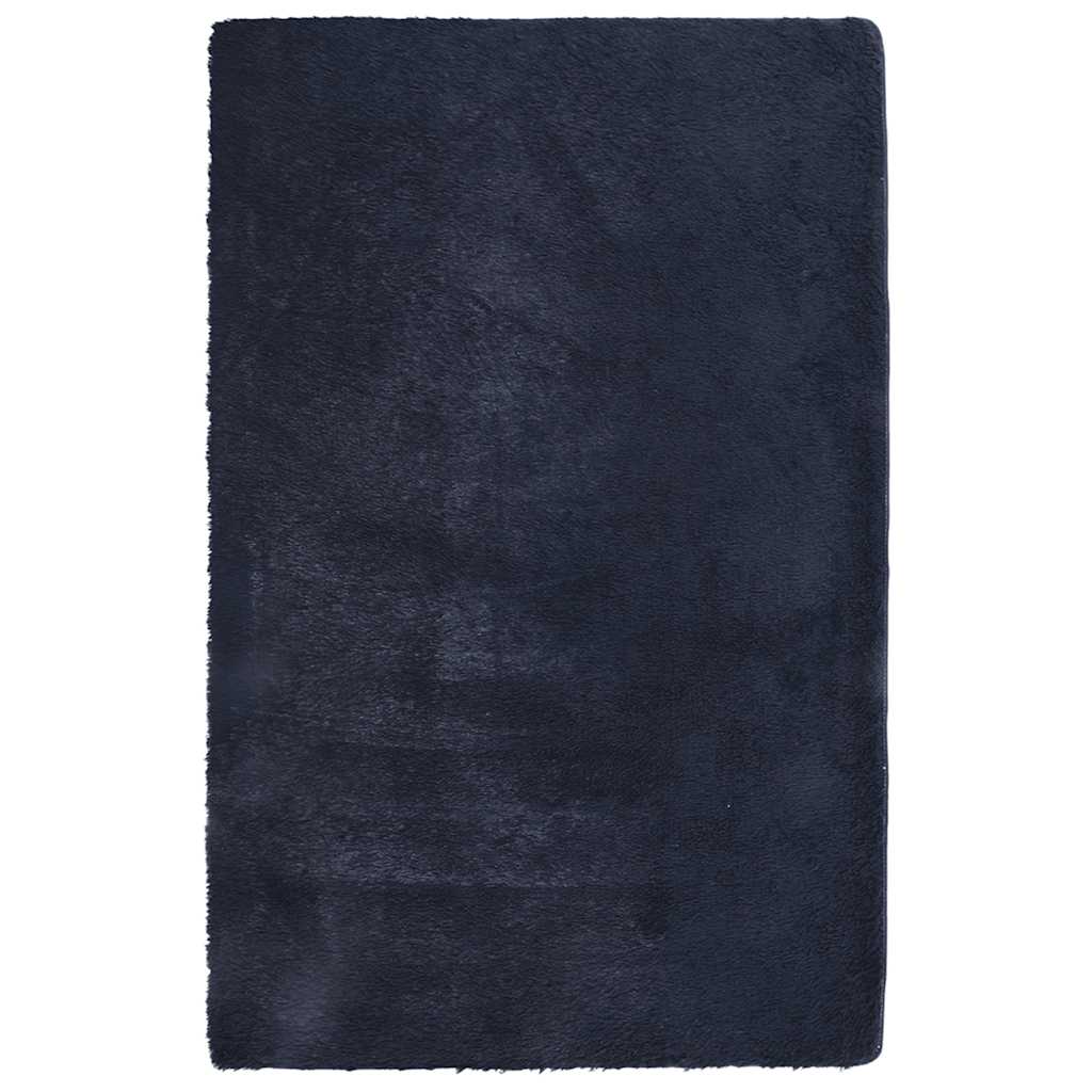 Vidaxl hoogpolig vloerkleed navarra 130x200 cm polyester marineblauw