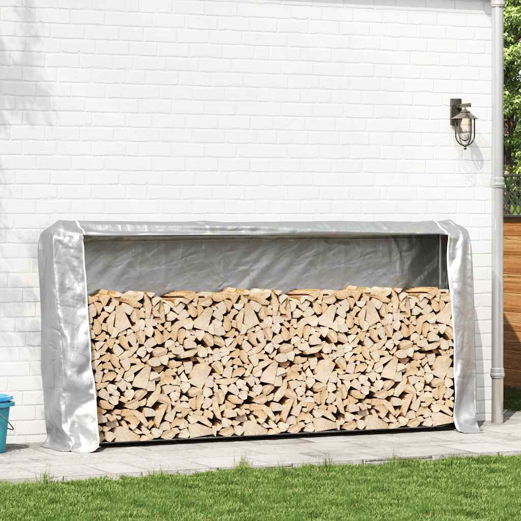 Vidaxx Kaminholzregal mit Regenschutz 300x25x150 cm verzinkter Stahl