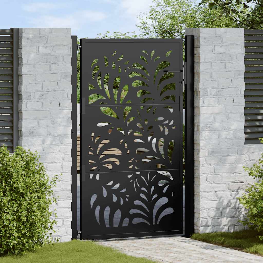 Vidaxl poort met golfontwerp 100x150 cm staal zwart