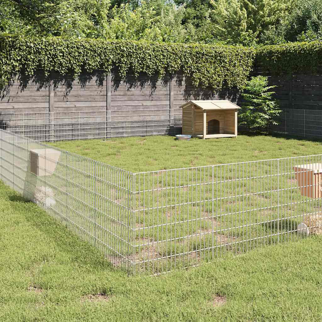 VidaXL Tierheim 48 Paneele 54x60 cm verzinktes Eisen