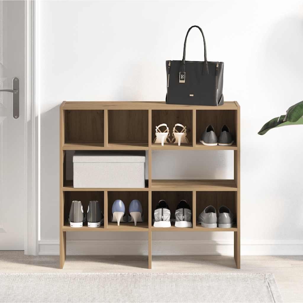Vidaxx Schuhregale 2 Stück stapelbar 89,5x30x40 cm handwerkliche Eiche