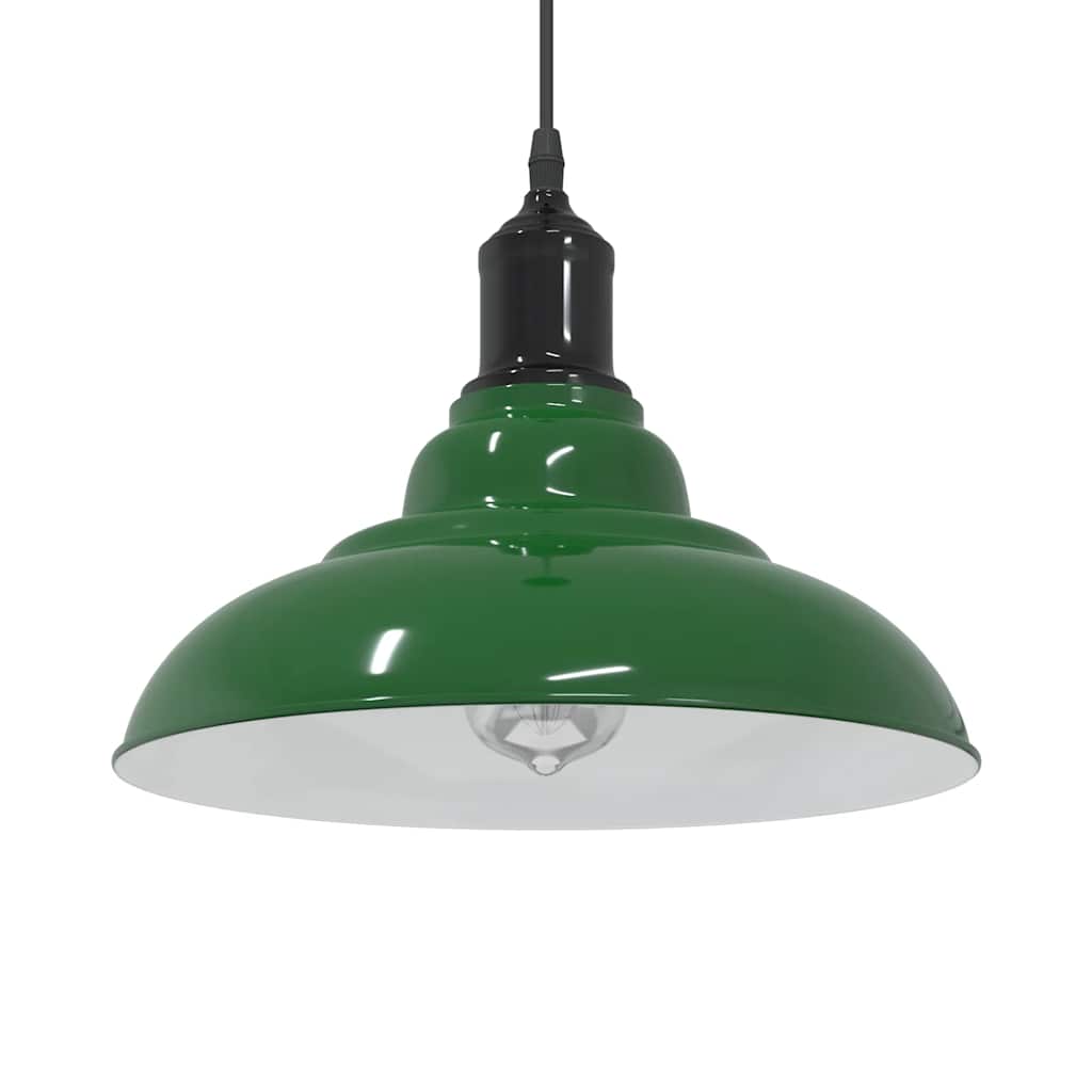 Vidaxl hanglamp in hoogte verstelbaar e27 ø31 cm metaal glanzend groen