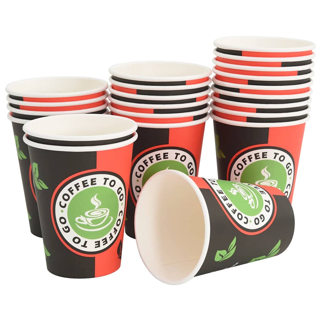 VidaXL Papierkaffeetassen 1000 Stück 12oz 300 ml rot und schwarz