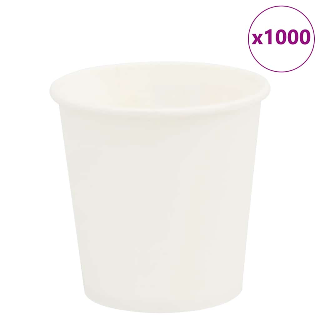 VidaXL Papierkaffeetassen 1000 Stück 4oz 100 ml weiß