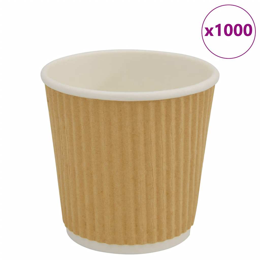 VidaXL Papierkaffeetassen 1000 Stück 4oz 100 ml braun