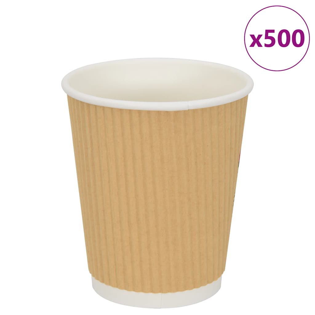 VidaXL Papierkaffeetassen 500 Stück 8oz 200 ml braun