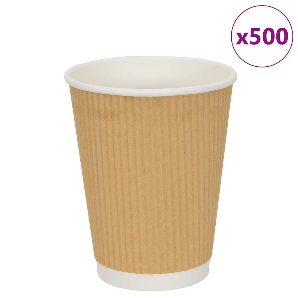 VidaXL Papierkaffeetassen 500 Stück 12oz 300 ml braun