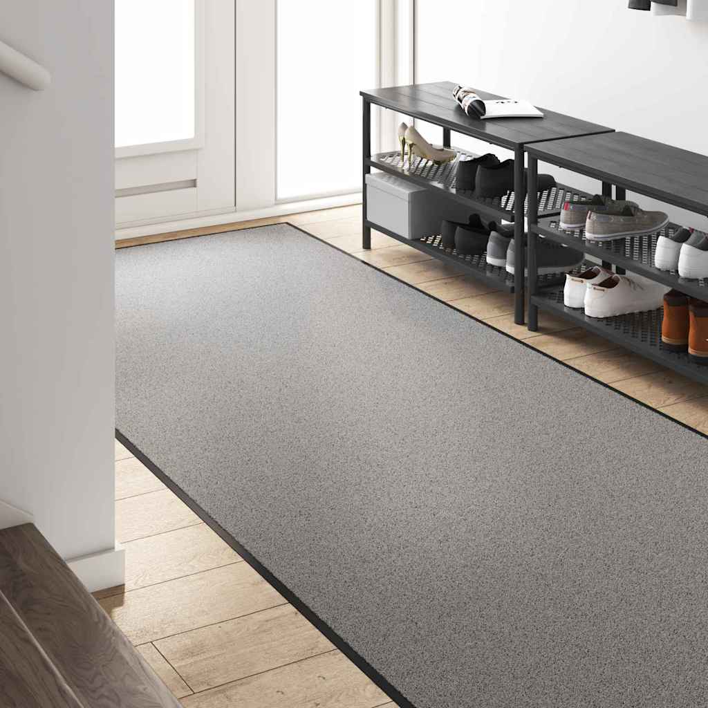 Vidaxl deurmat grijs en zwart 120 x 350 cm polypropyleen en vinyl
