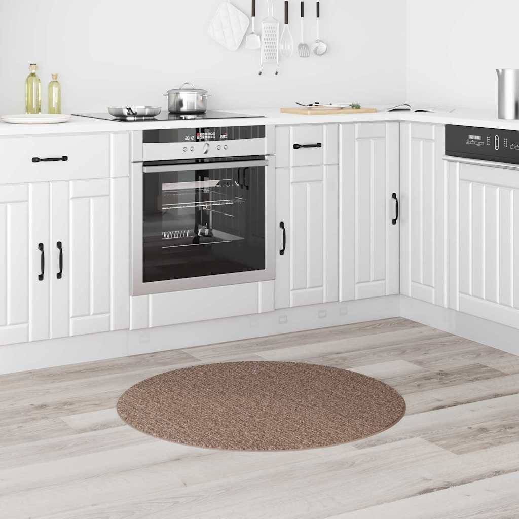 Vidaxl antislip shaggy tapijt bruin 90 x 90 cm pp