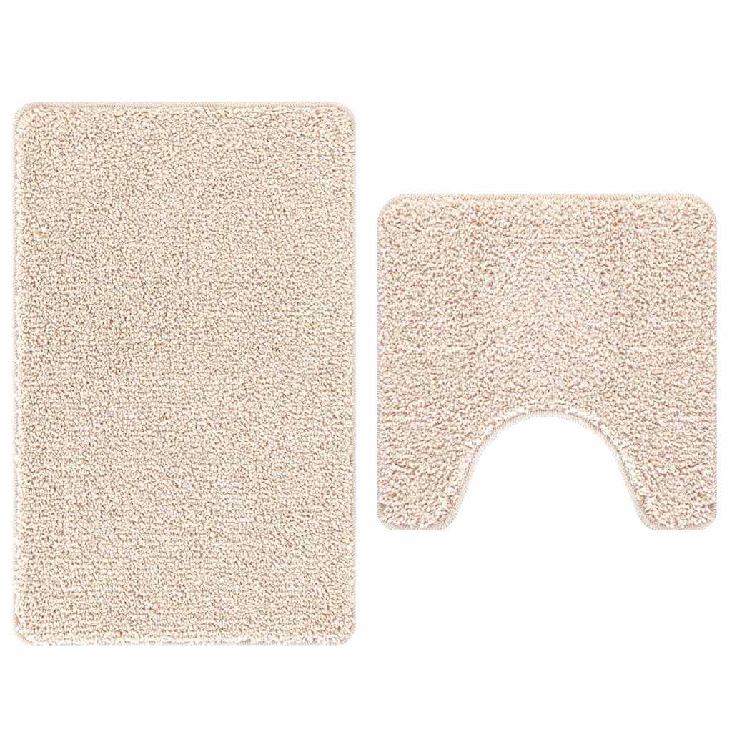 Vidaxl antislip badmat set 2 pcs crème pp