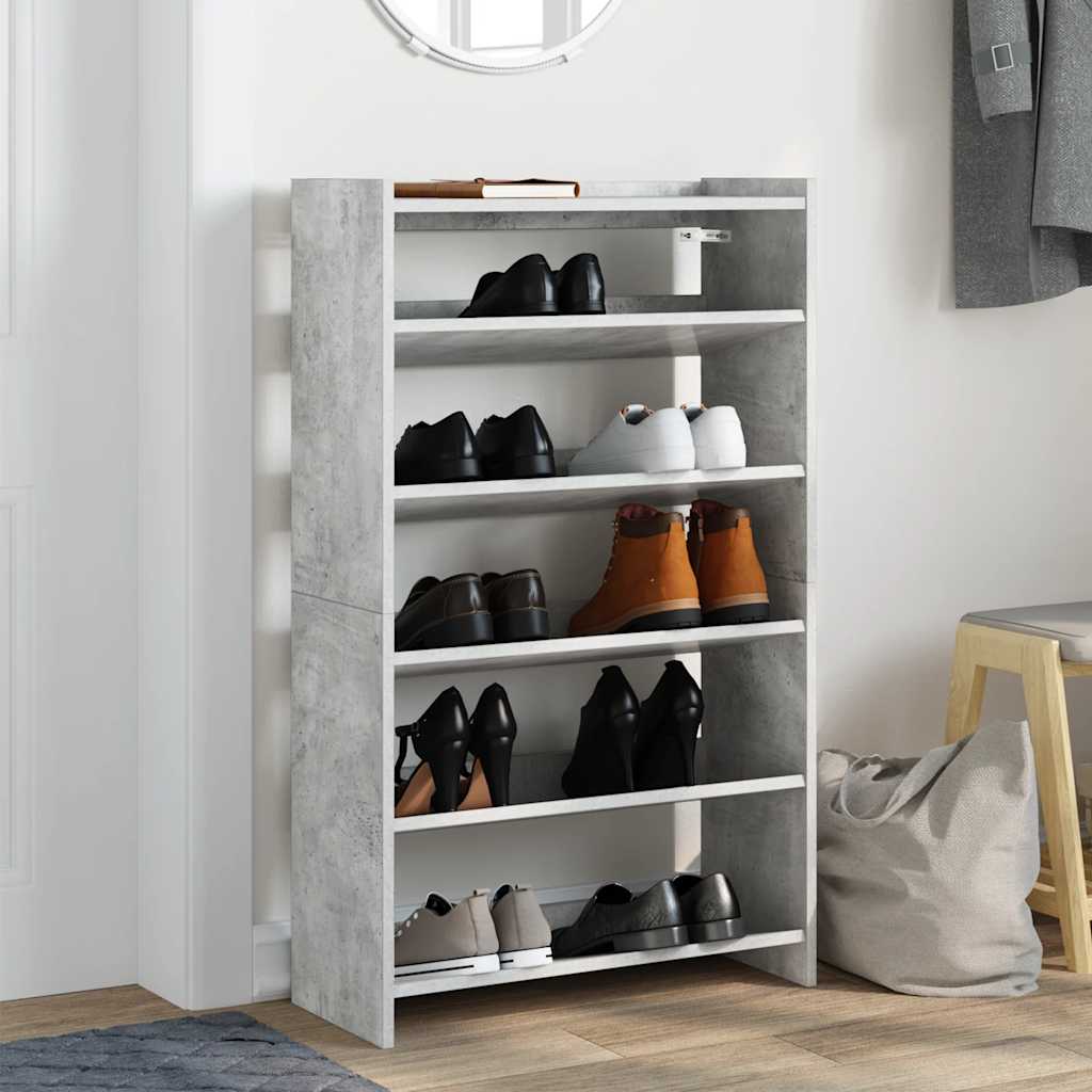Vidaxx Schuhregal 60x25x100 cm Holzwerkstoff Betongrau