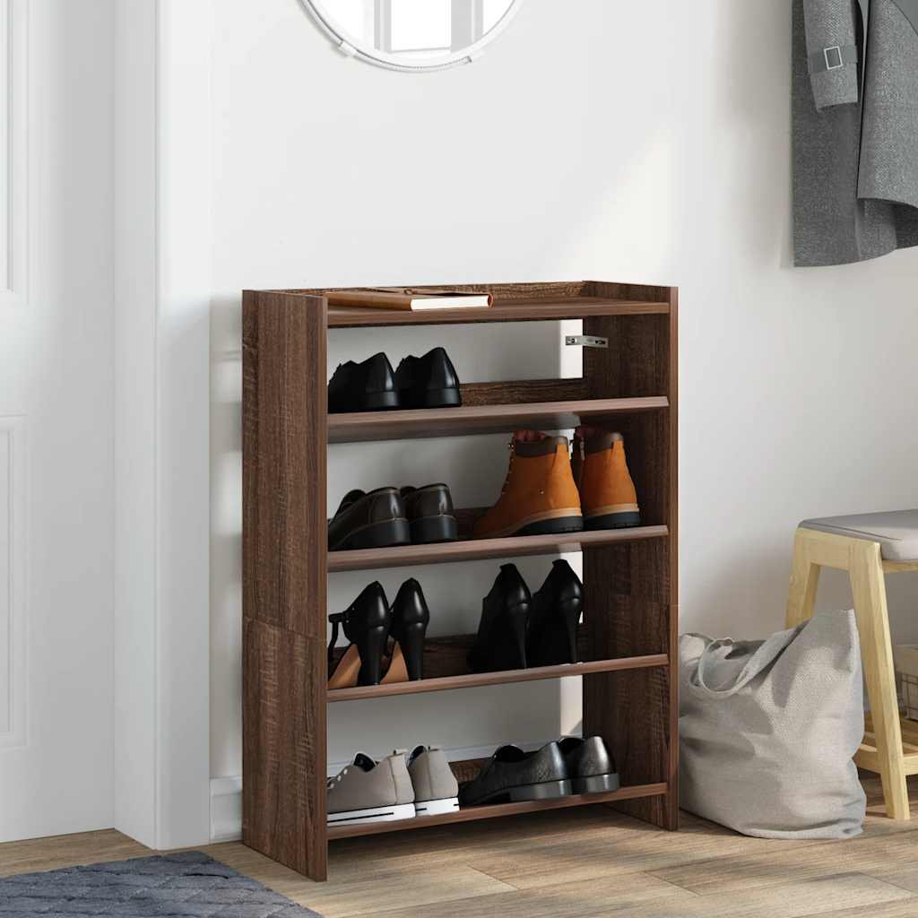 Vidaxx Schuhregal 60 x 25 x 81 cm, fertige Holzfarbe, braune Eiche