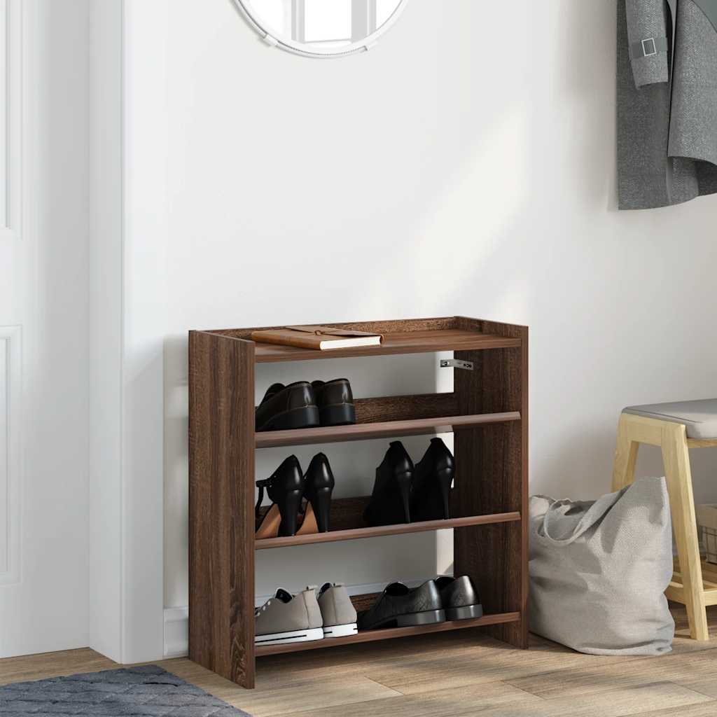 Vidaxx Schuhregal 60 x 25 x 62 cm, fertige Holzfarbe, braune Eiche