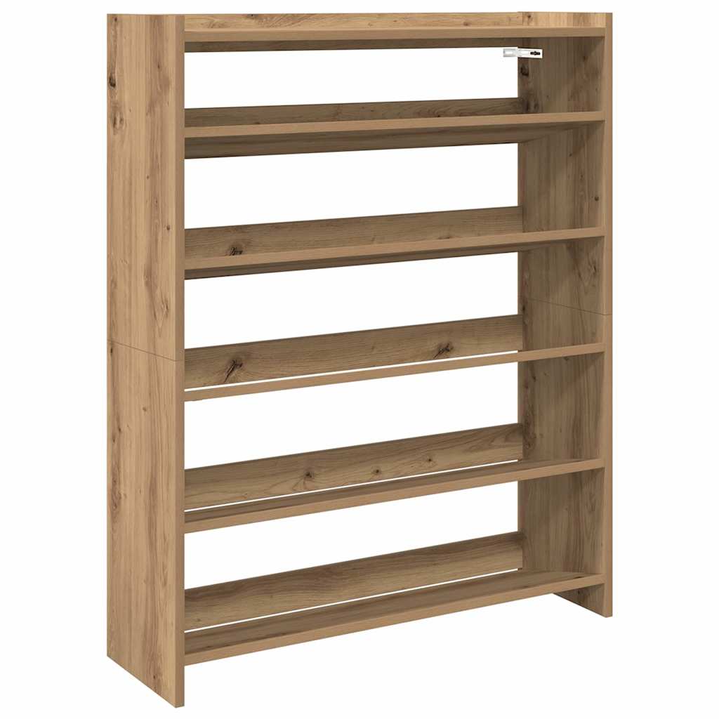VidaXL Schuhregal 80x25x100 cm aus handgefertigtem Holz, Farbe handwerkliche Eiche