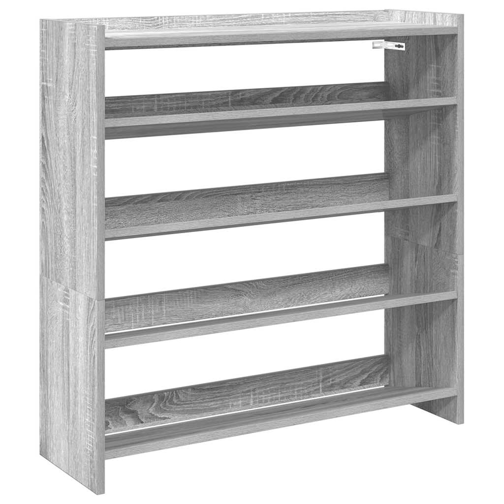 Vidaxx Schuhregal 80x25x81 cm, fertige Holzfarbe Sonoma-Eiche grau