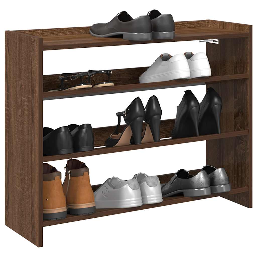 Vidaxx Schuhregal 80 x 25 x 62 cm, fertige Holzfarbe, braune Eiche