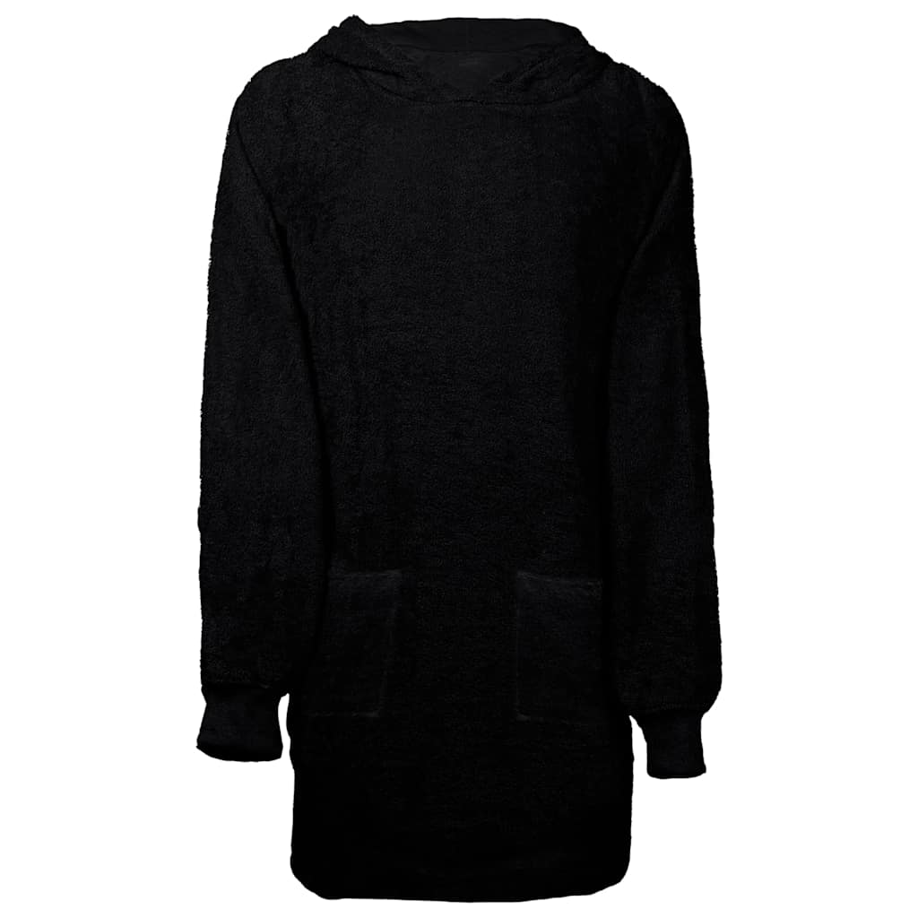 Vidaxl deken hoodie kinn zwart l katoen