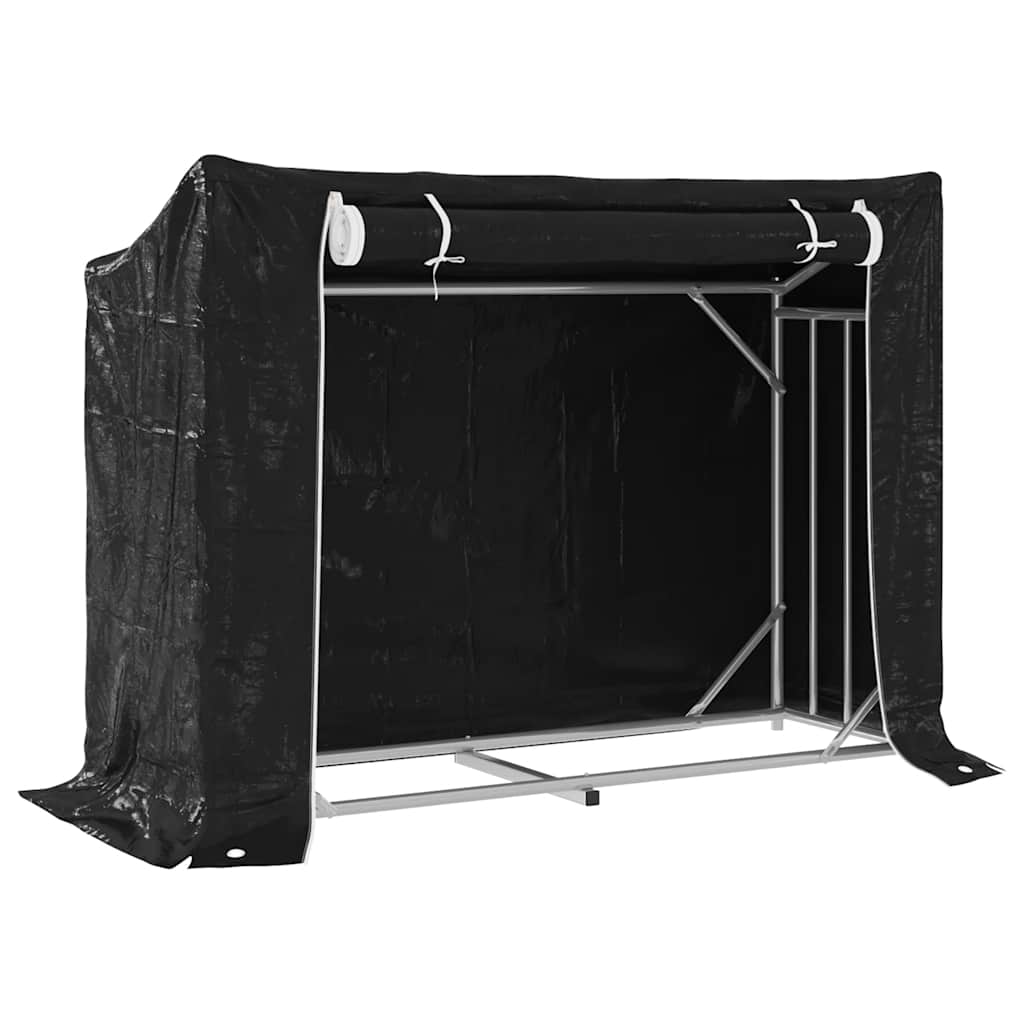 Vidaxx Kaminholzregal mit Regenschutz 151x60,5x110,5 cm Stahl