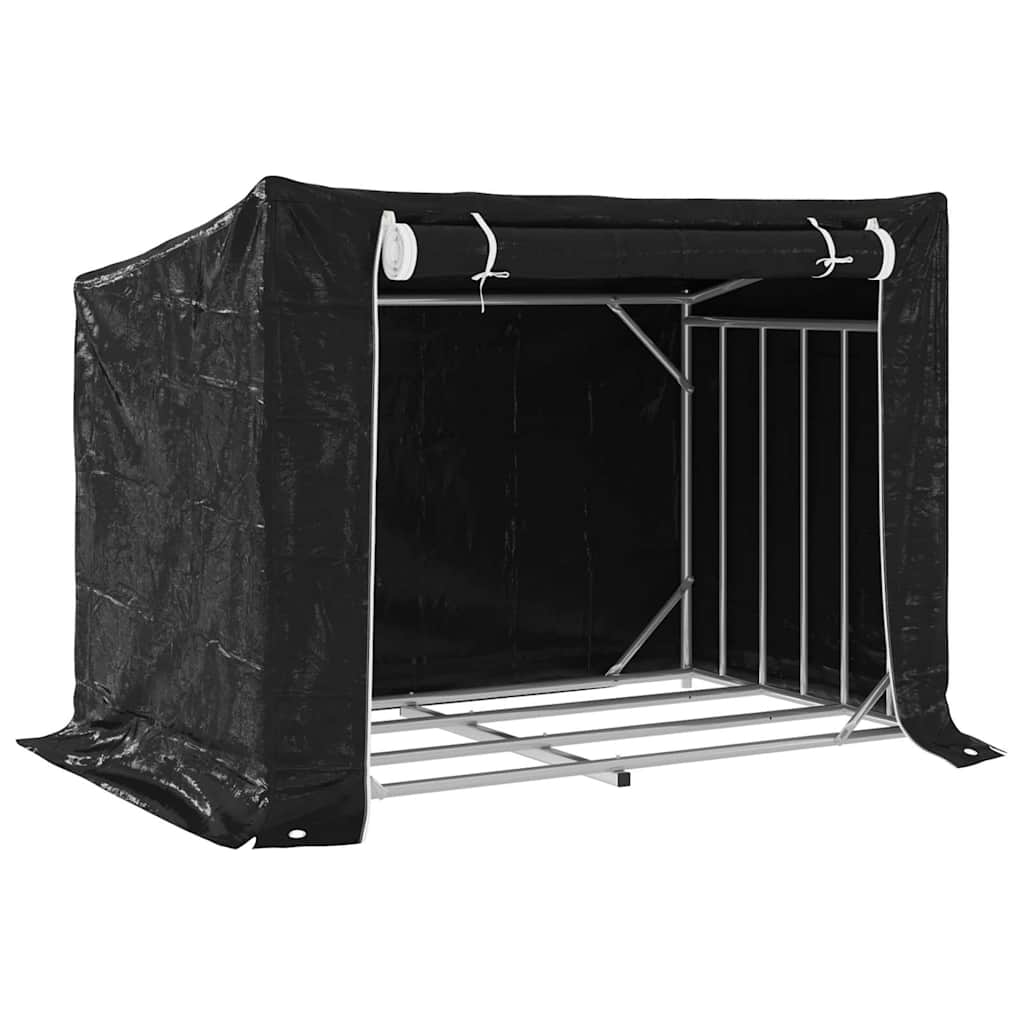 Vidaxx Kaminholzregal mit Regenschutz 150,5x100,5x110,5 cm Stahl
