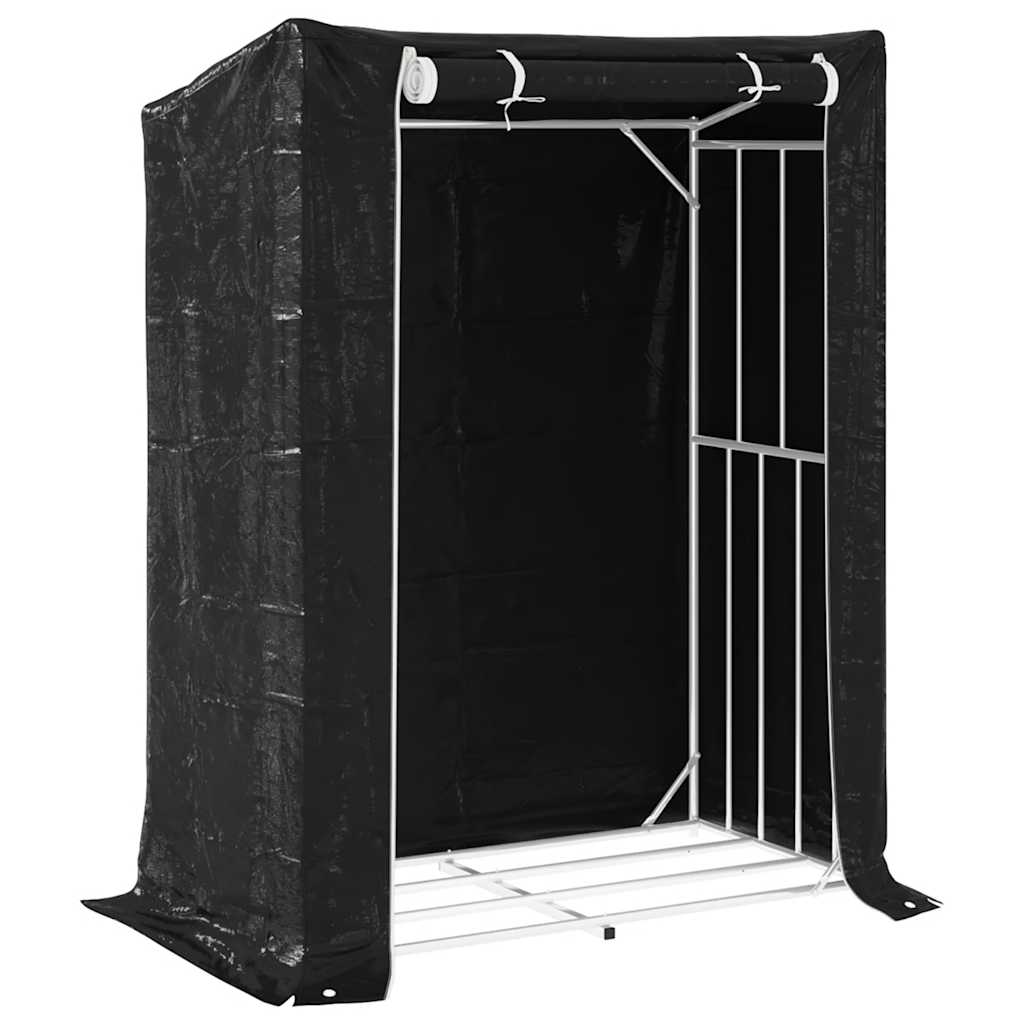 Vidaxx Kaminholzregal mit Regenschutz 150x80x200 cm verzinkter Stahl
