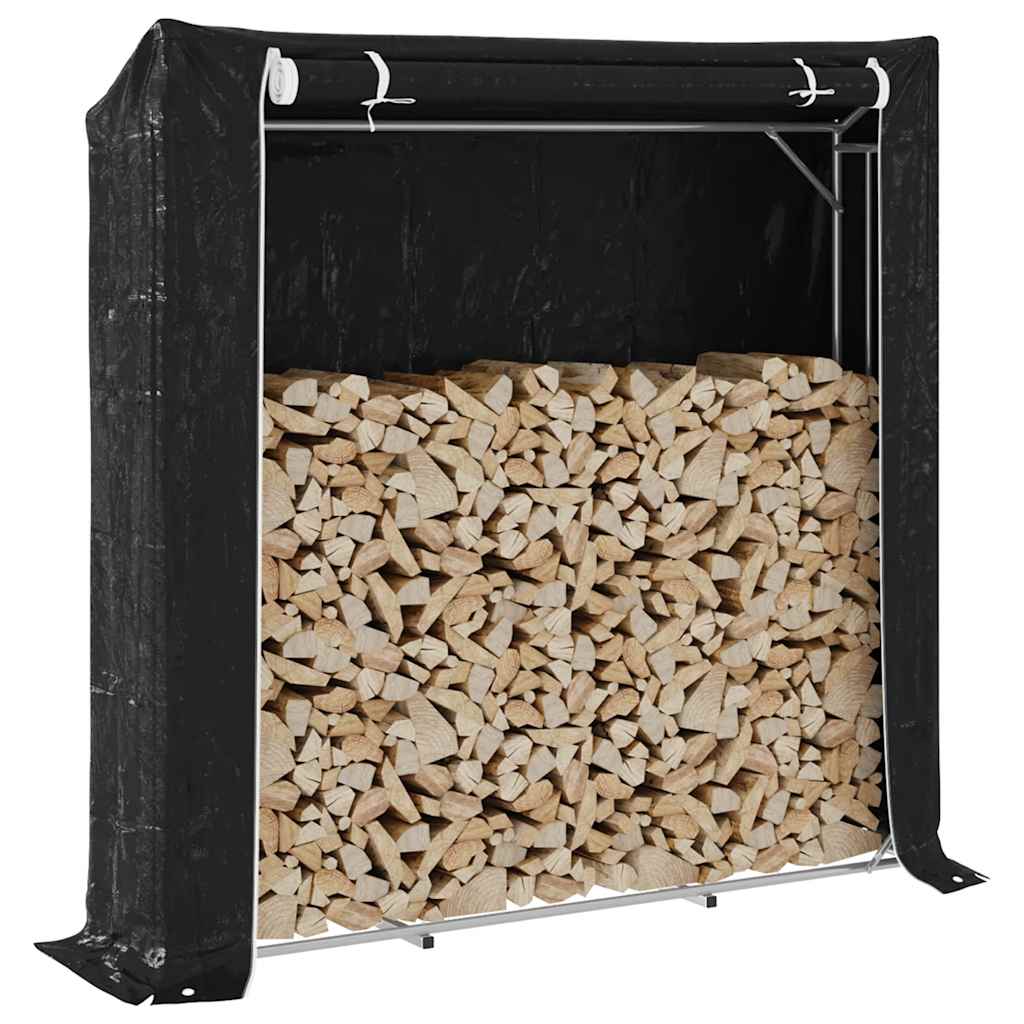 Vidaxx Kaminholzregal mit Regenschutz 200x40x200 cm aus verzinktem Stahl