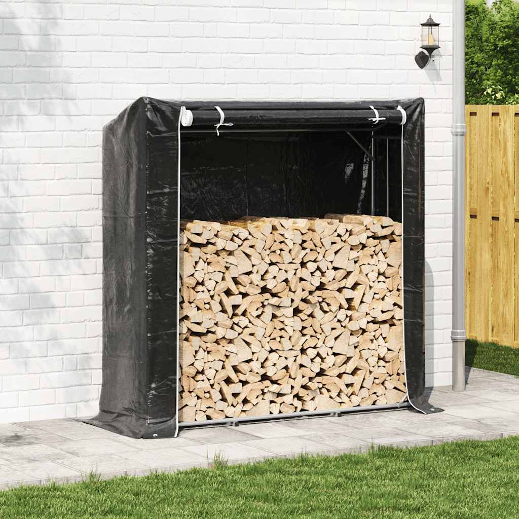 Vidaxx Kaminholzregal mit Regenschutz 200x60x200 cm verzinkter Stahl