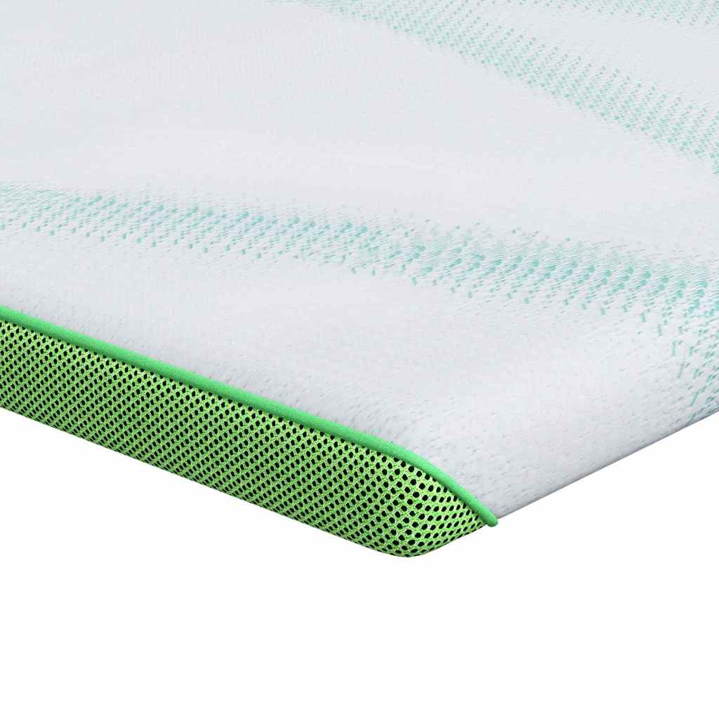 Vidaxl matrastopper wit en groen 100 x 200 cm jacquard stof